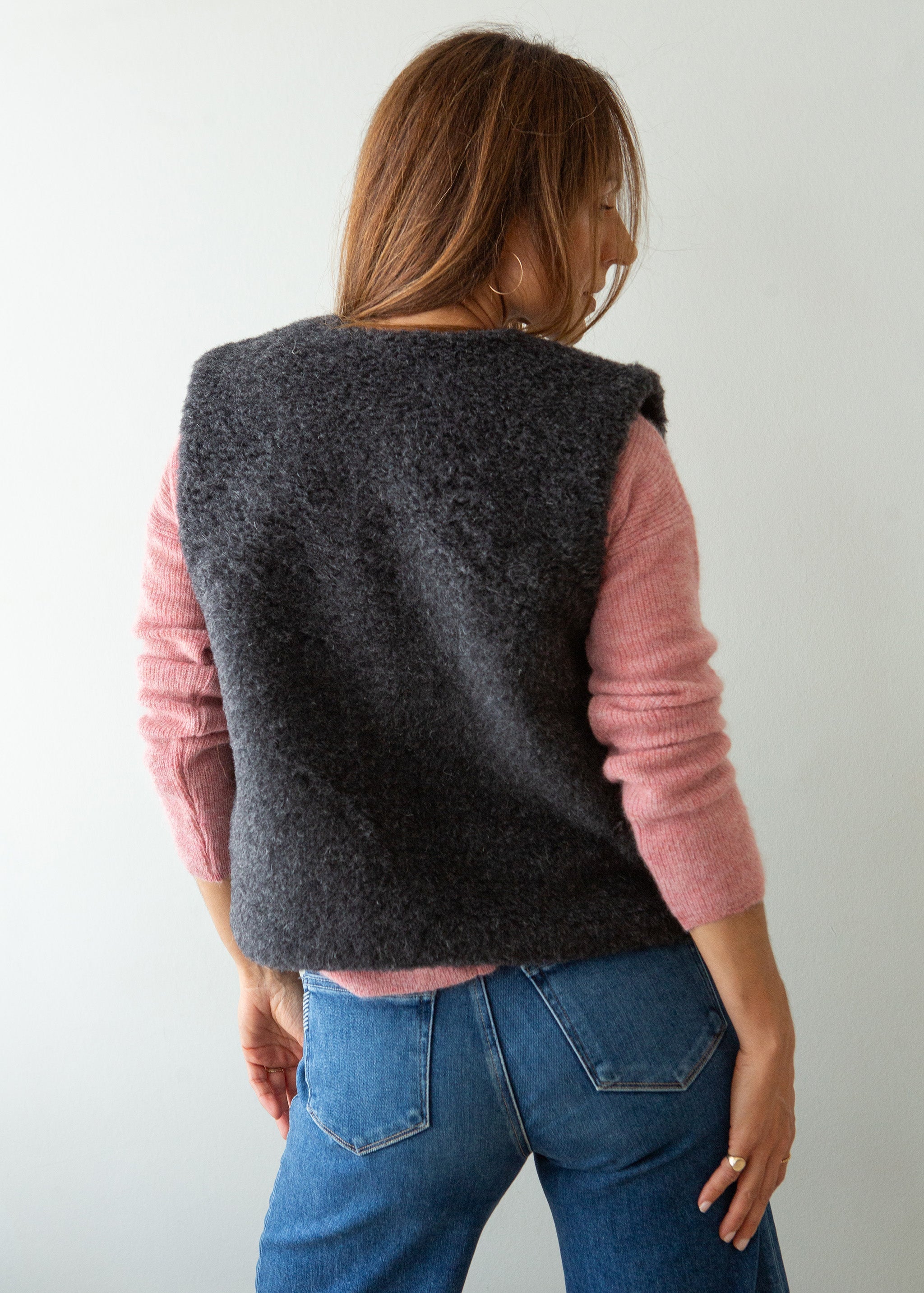 Merino Wool Gilet - Charcoal