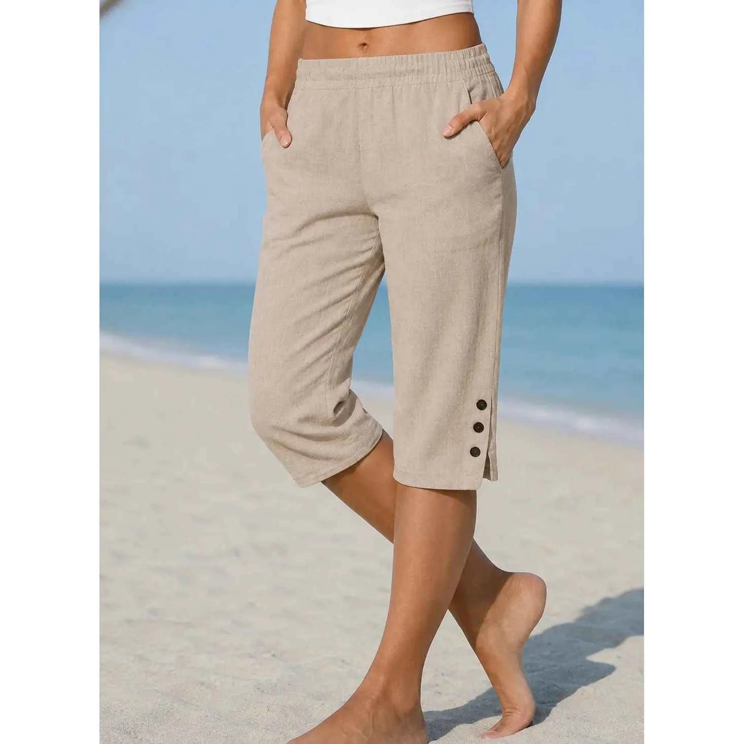 Delphia | Calf-Length Capri Trousers