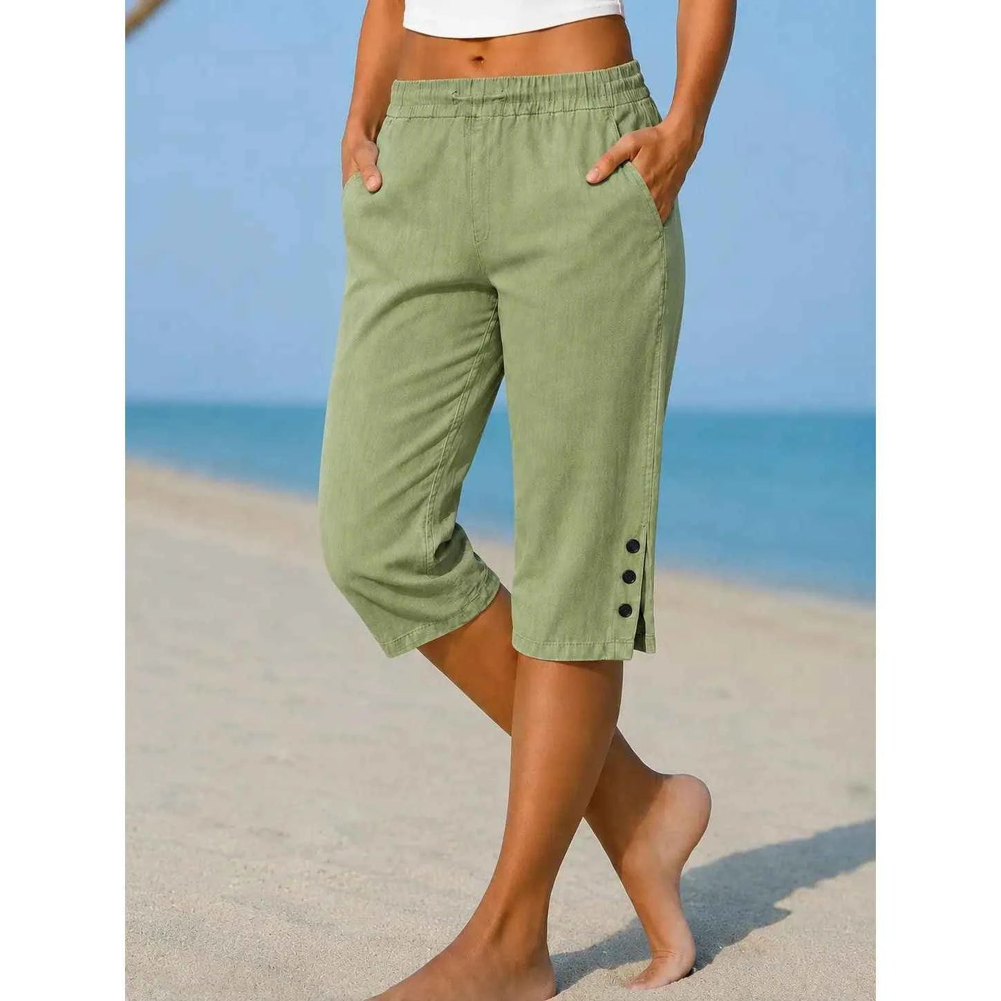 Delphia | Calf-Length Capri Trousers