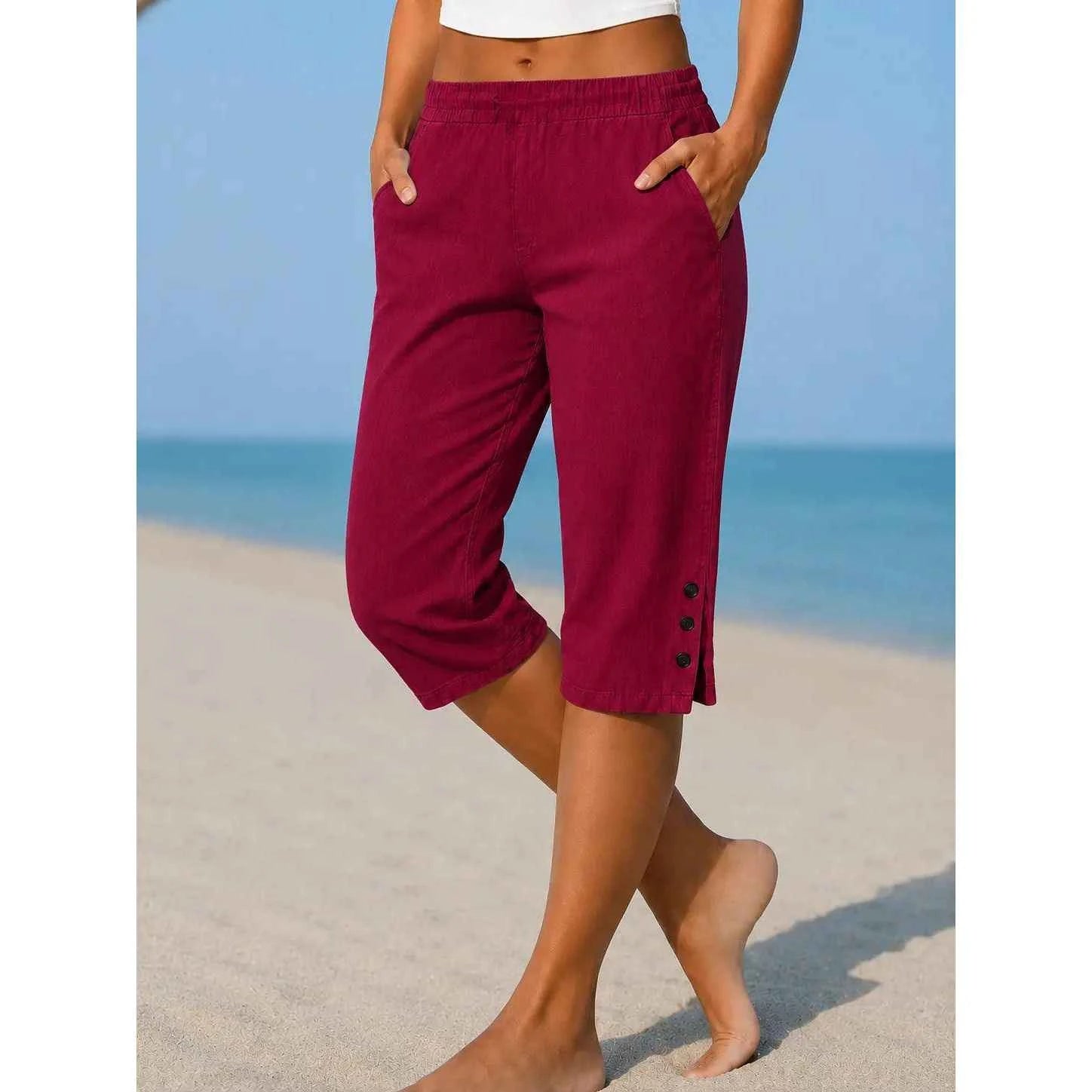 Delphia | Calf-Length Capri Trousers