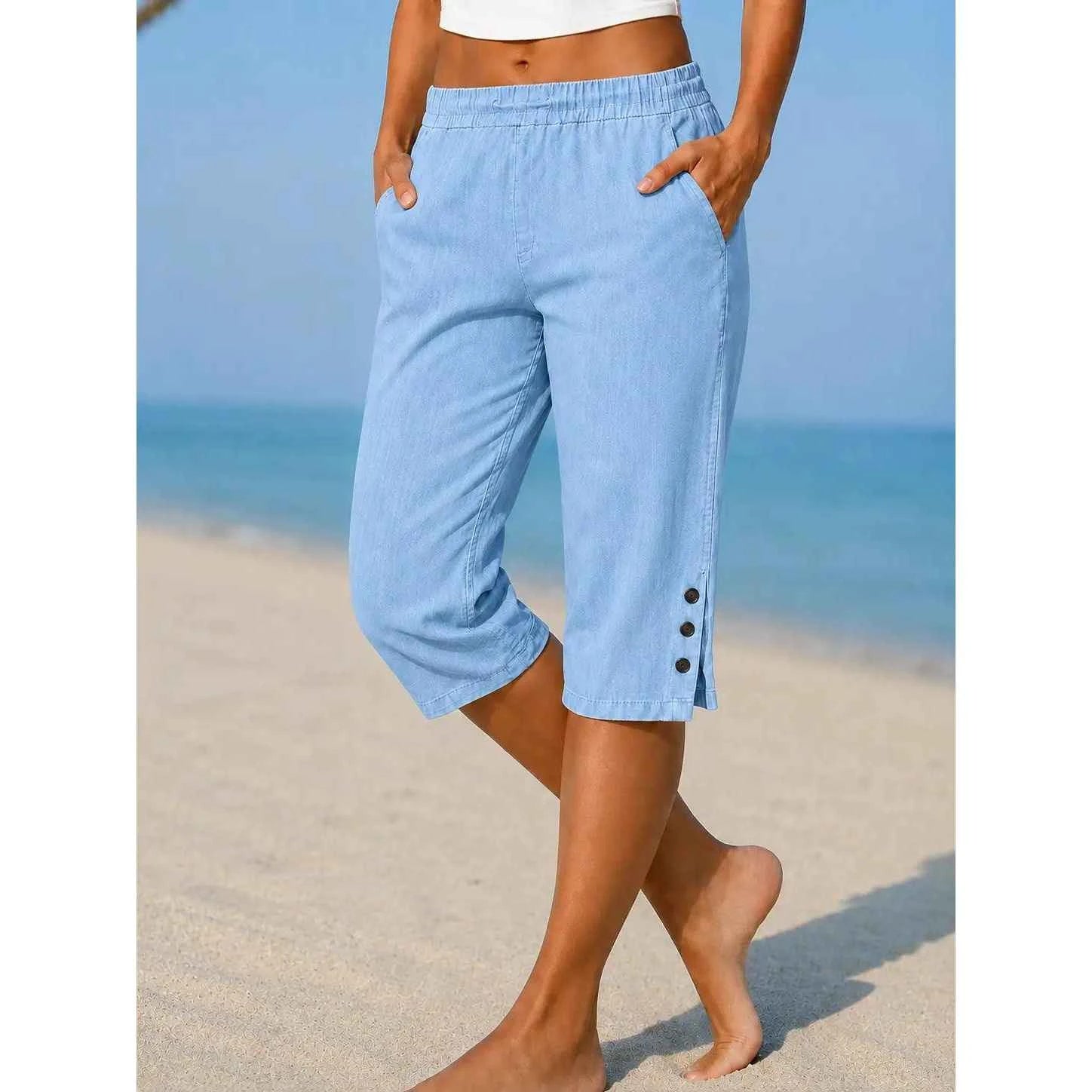 Delphia | Calf-Length Capri Trousers