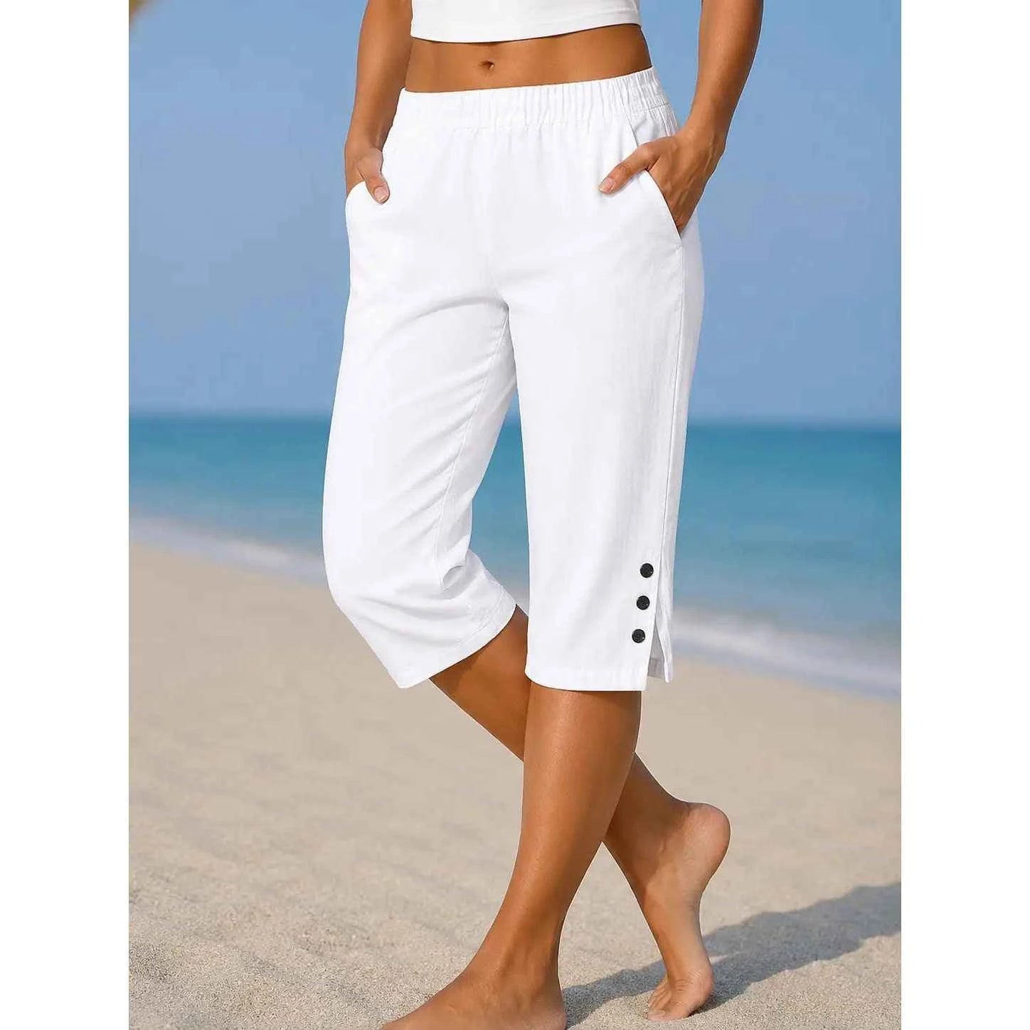 Delphia | Calf-Length Capri Trousers