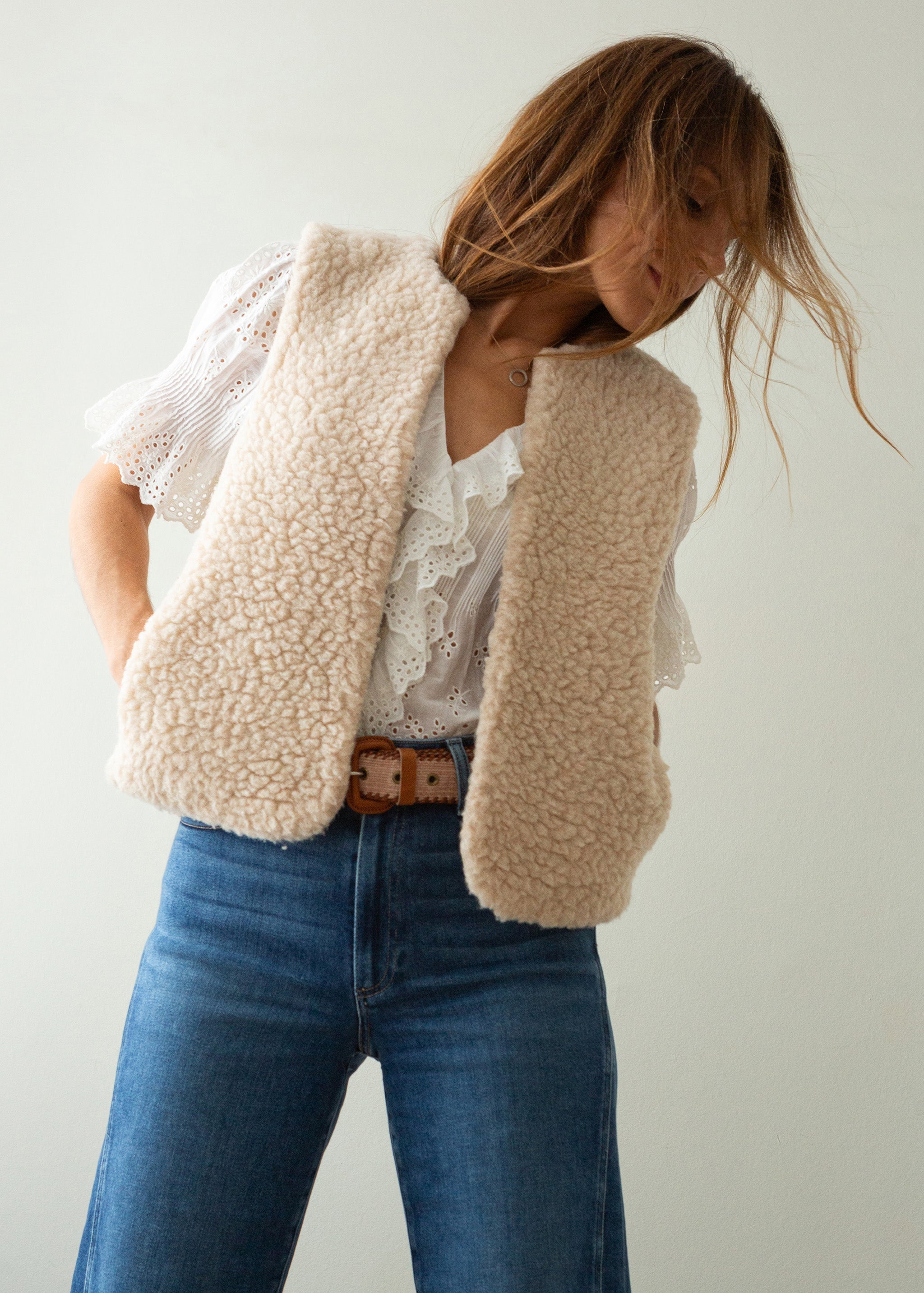 Merino Wool Gilet - Cream