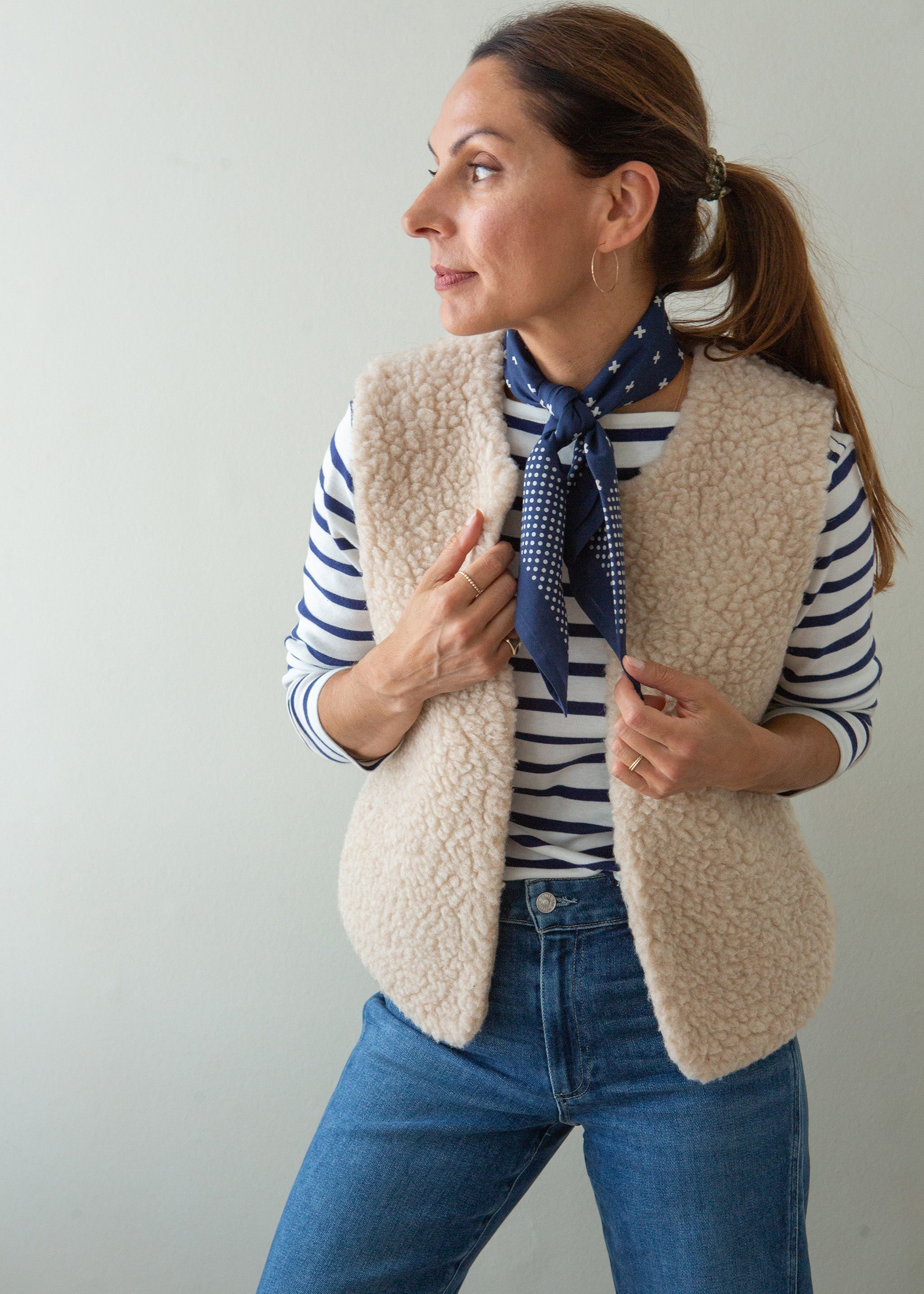 Merino Wool Gilet - Cream