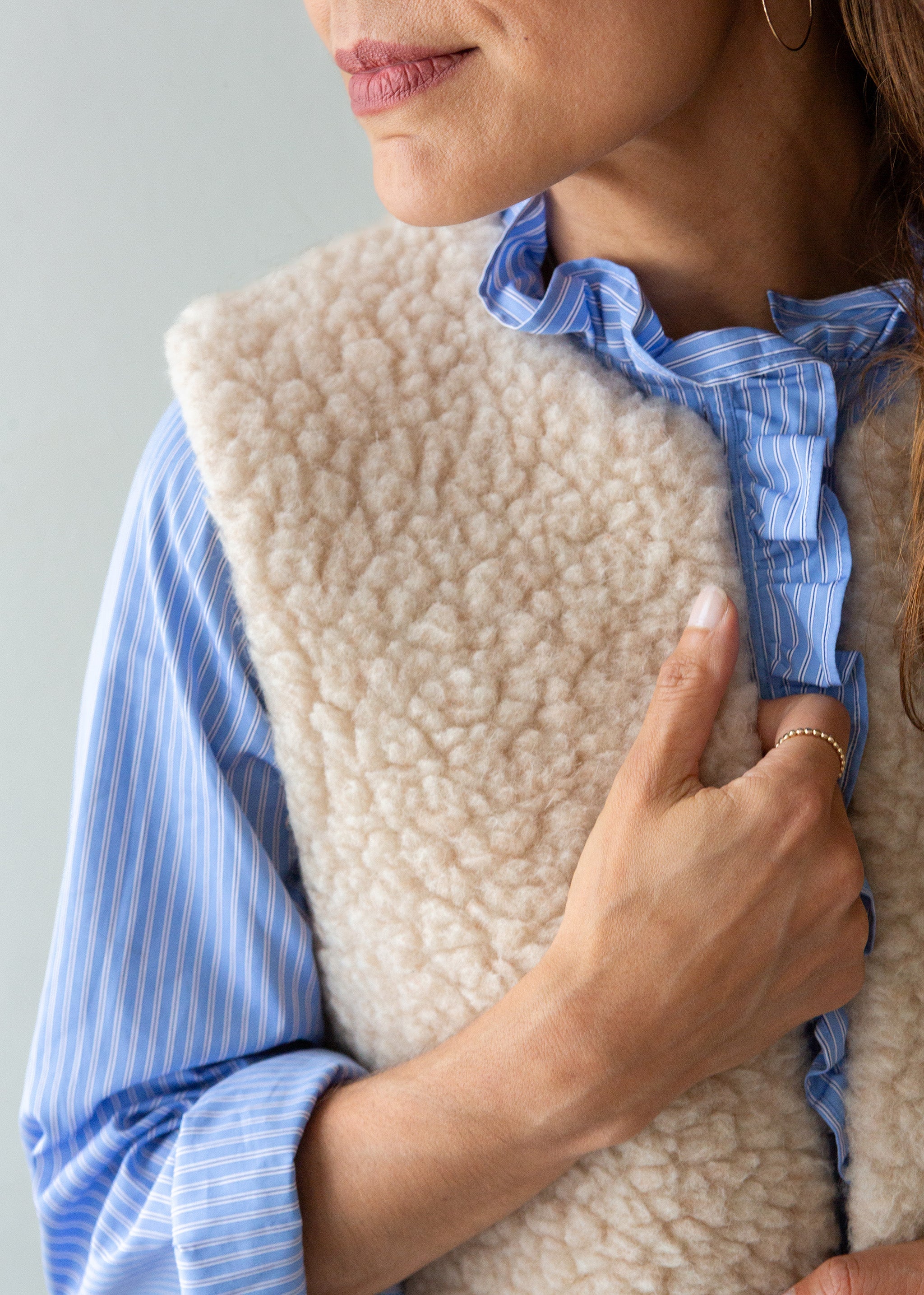 Merino Wool Gilet - Cream