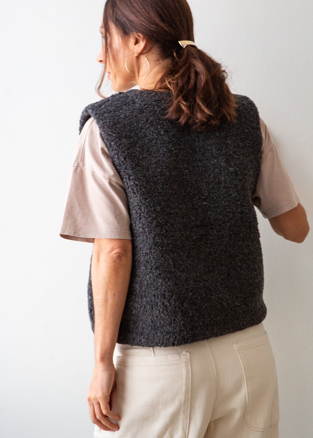 Merino Wool Gilet - Charcoal