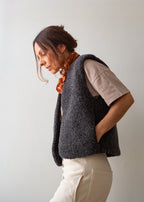 Merino Wool Gilet - Charcoal