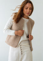 Merino Wool Gilet - Toasted Almond