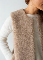 Merino Wool Gilet - Toasted Almond