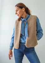Merino Wool Gilet - Toasted Almond
