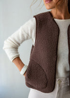 Merino Gilet - Bitter Chocolate