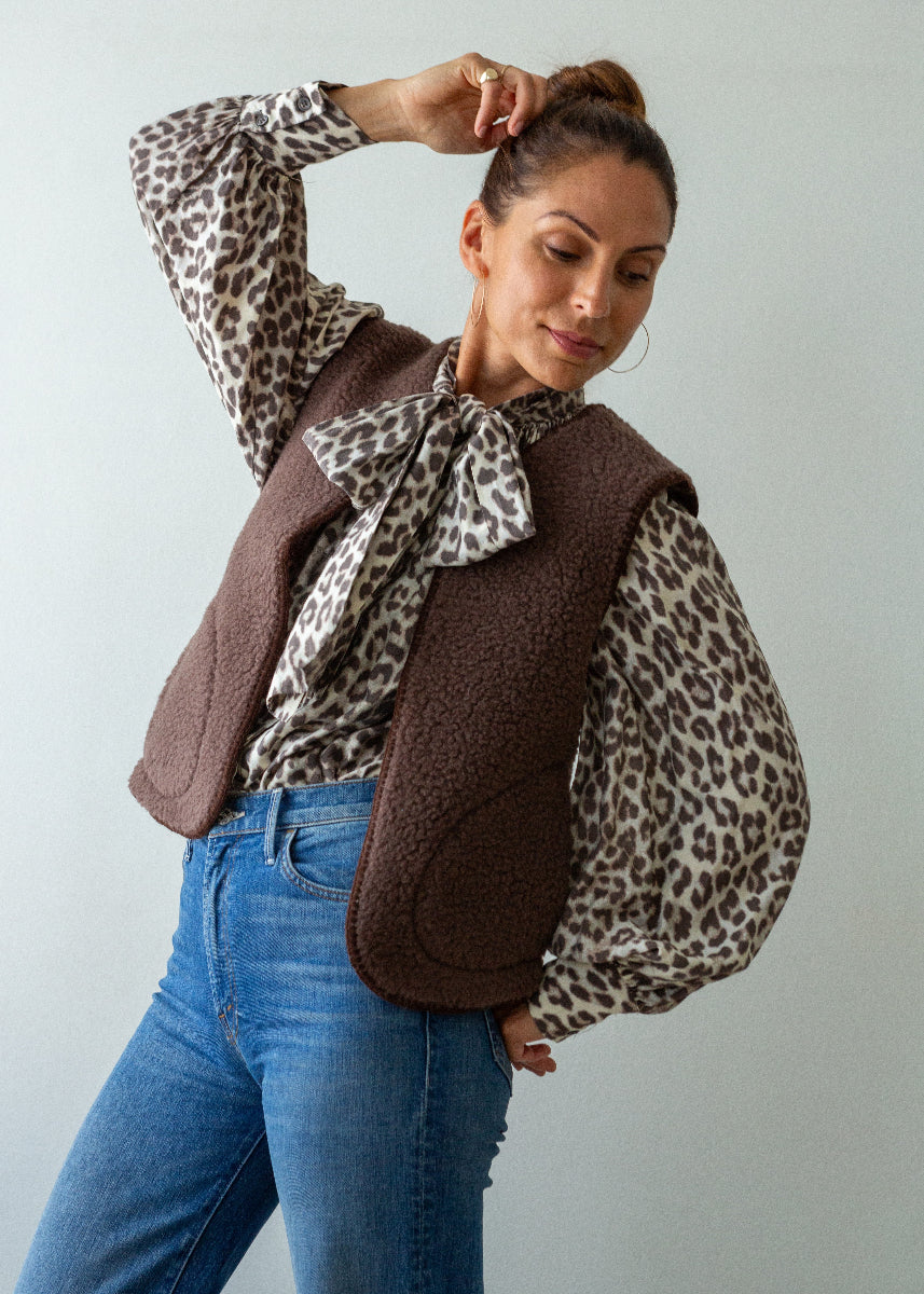 Merino Gilet - Bitter Chocolate