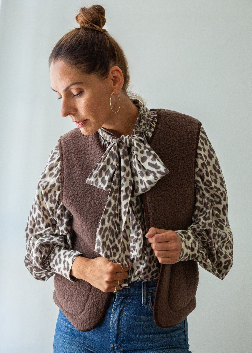 Merino Gilet - Bitter Chocolate