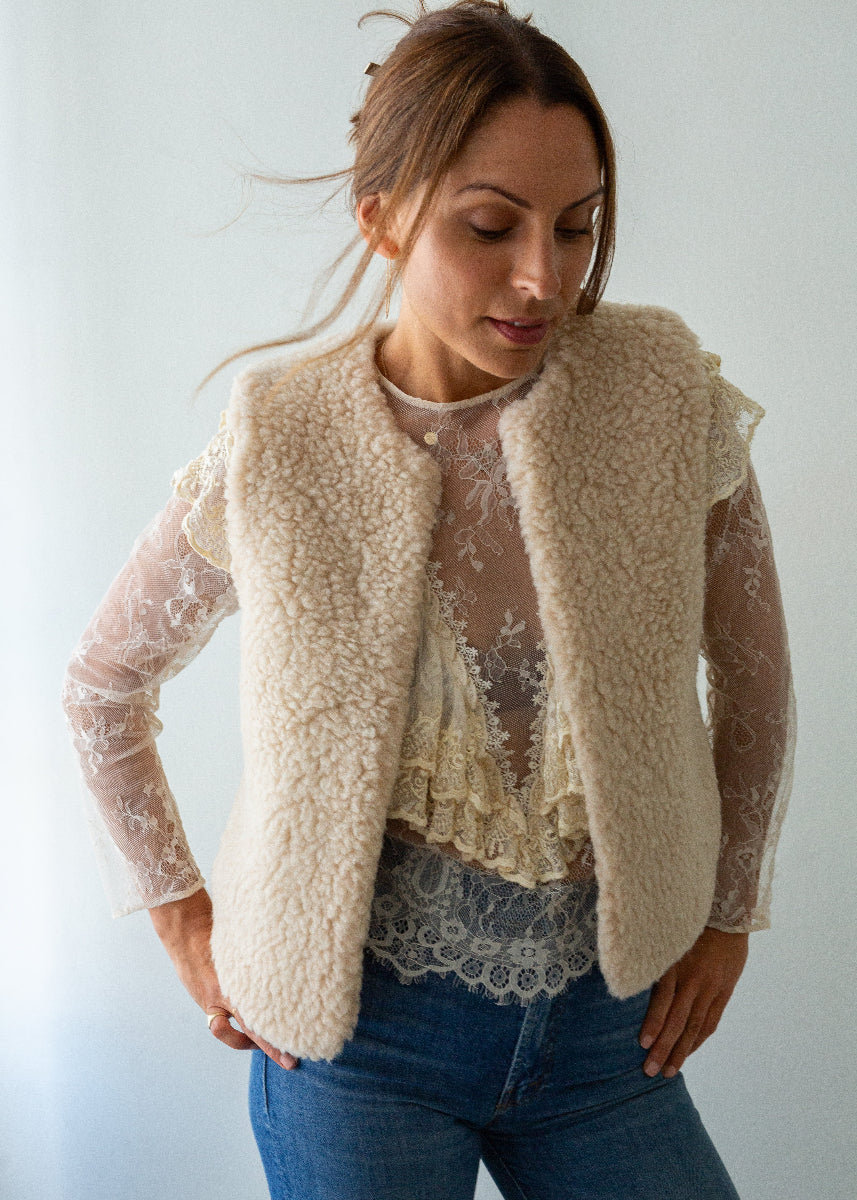 Merino Wool Gilet - Cream